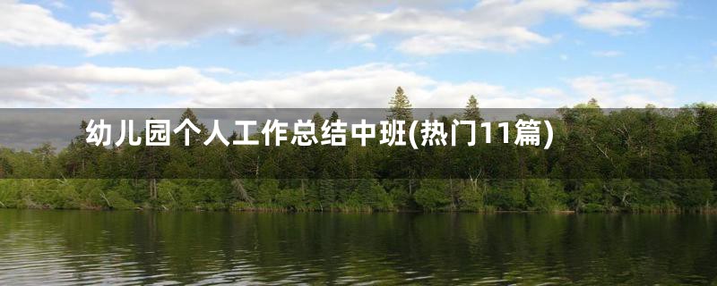 幼儿园个人工作总结中班(热门11篇)