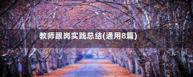 教师跟岗实践总结(通用8篇)