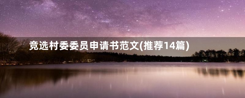 竞选村委委员申请书范文(推荐14篇)