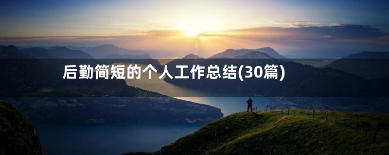 后勤简短的个人工作总结(30篇)