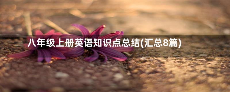 八年级上册英语知识点总结(汇总8篇)