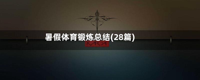 暑假体育锻炼总结(28篇)
