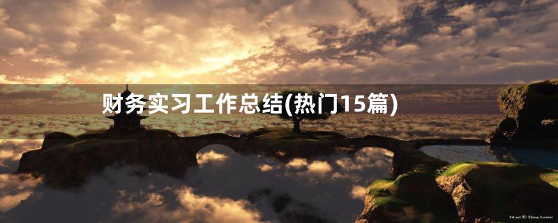 财务实习工作总结(热门15篇)