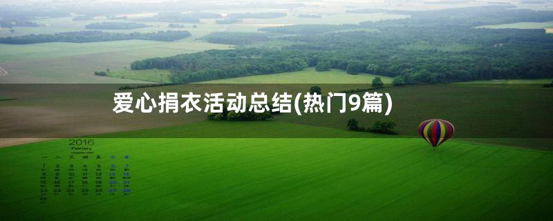 爱心捐衣活动总结(热门9篇)