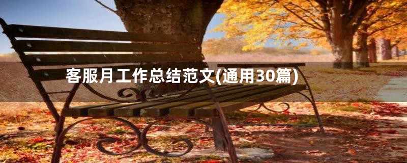 客服月工作总结范文(通用30篇)