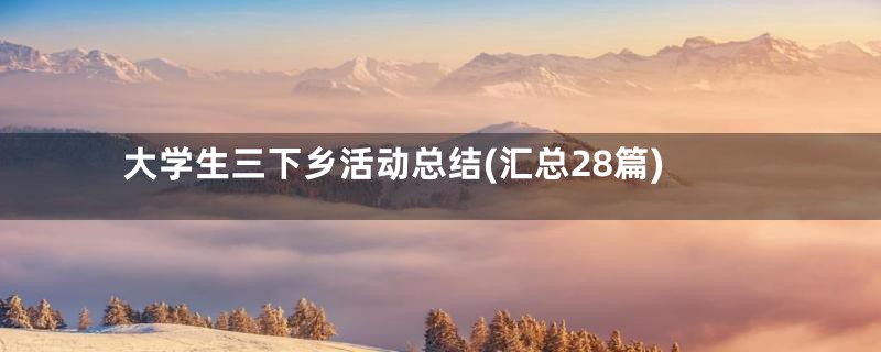 大学生三下乡活动总结(汇总28篇)