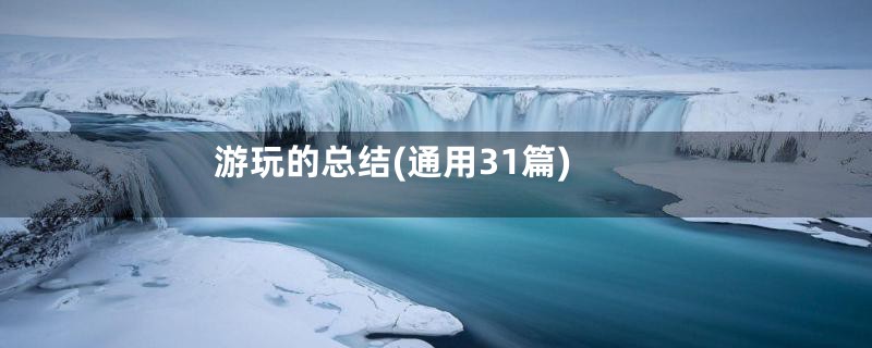 游玩的总结(通用31篇)