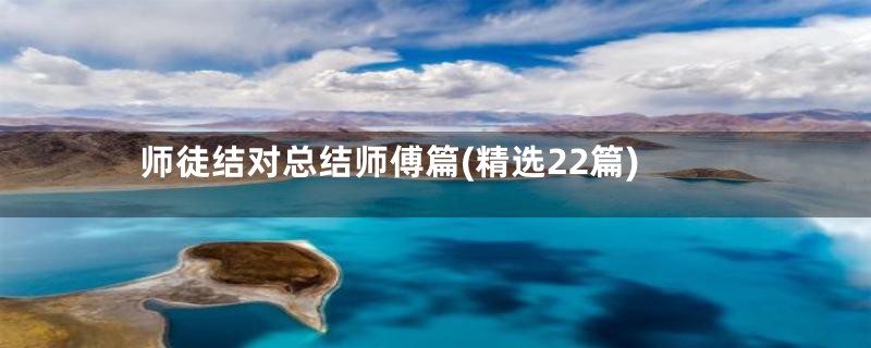 师徒结对总结师傅篇(精选22篇)