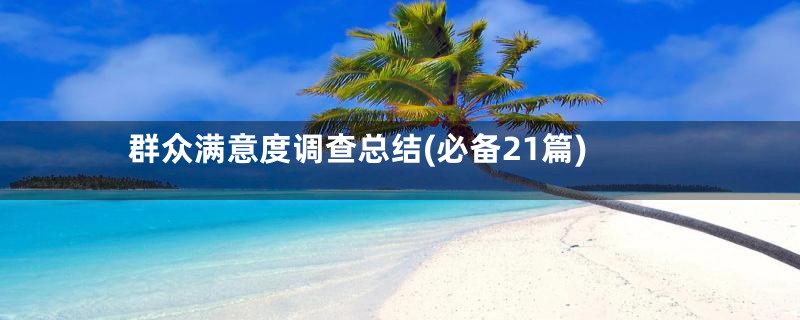 群众满意度调查总结(必备21篇)