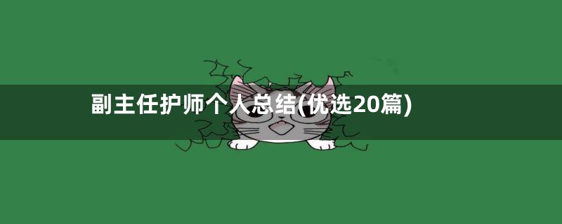 副主任护师个人总结(优选20篇)