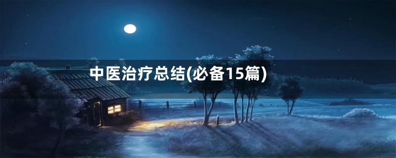 中医治疗总结(必备15篇)