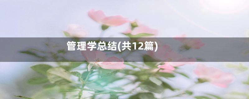 管理学总结(共12篇)