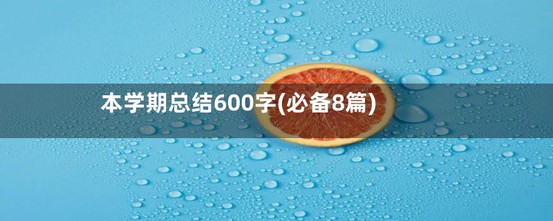 本学期总结600字(必备8篇)