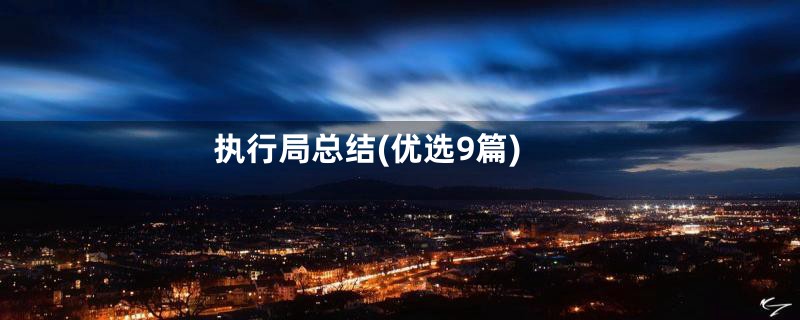 执行局总结(优选9篇)