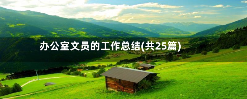 办公室文员的工作总结(共25篇)
