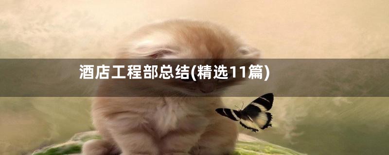 酒店工程部总结(精选11篇)