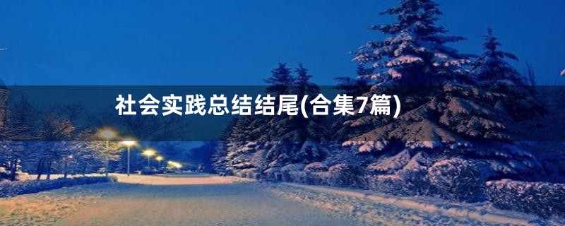 社会实践总结结尾(合集7篇)