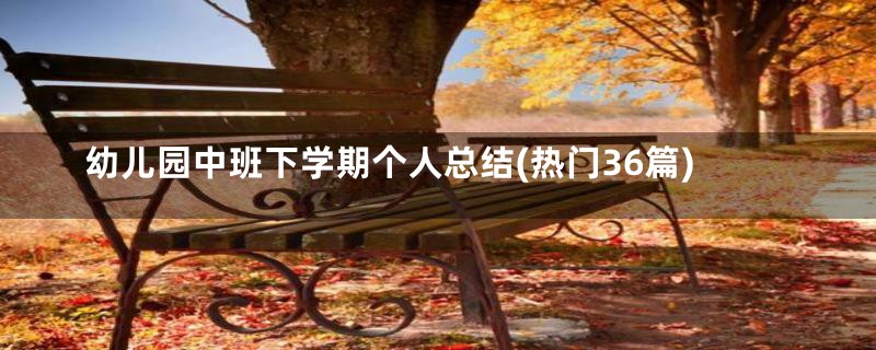 幼儿园中班下学期个人总结(热门36篇)