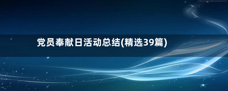 党员奉献日活动总结(精选39篇)