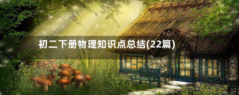 初二下册物理知识点总结(22篇)