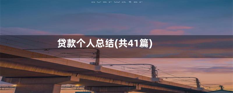 贷款个人总结(共41篇)
