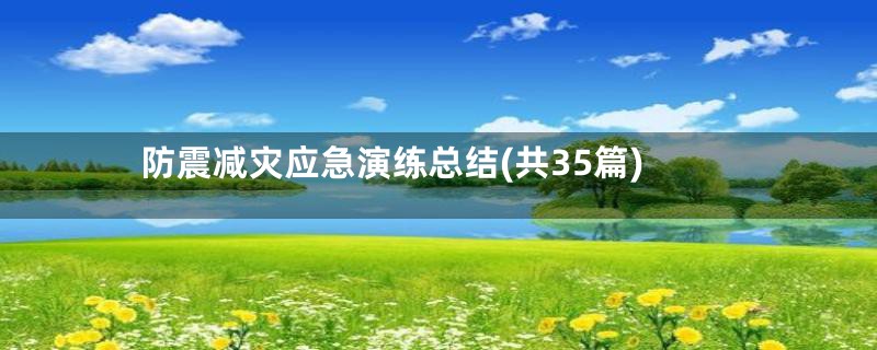 防震减灾应急演练总结(共35篇)