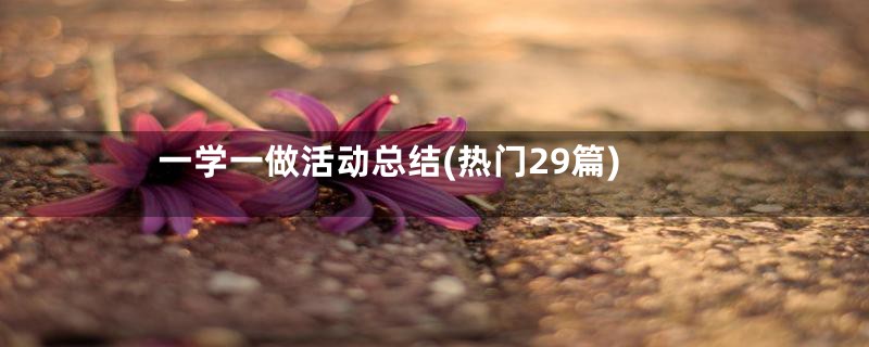 一学一做活动总结(热门29篇)