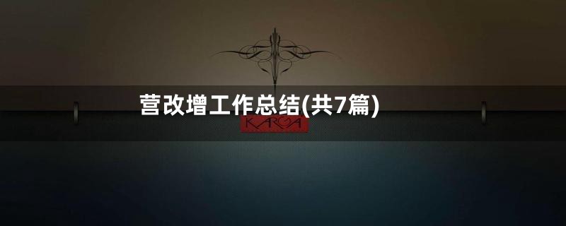 营改增工作总结(共7篇)