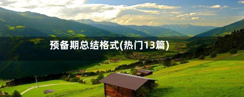 预备期总结格式(热门13篇)