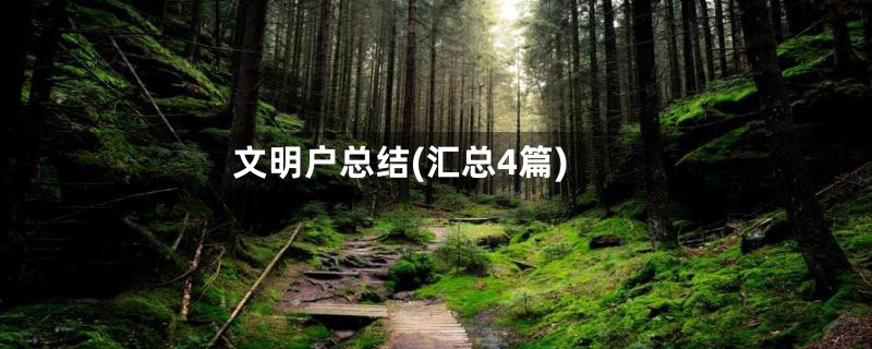 文明户总结(汇总4篇)