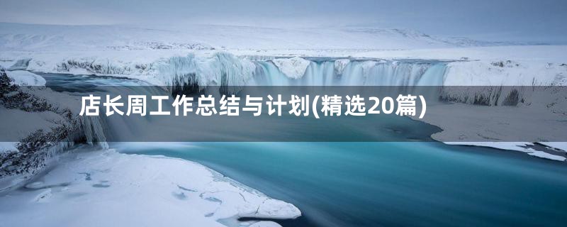 店长周工作总结与计划(精选20篇)