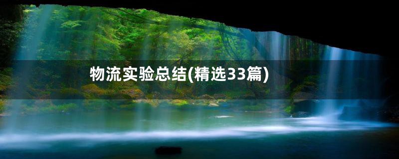 物流实验总结(精选33篇)