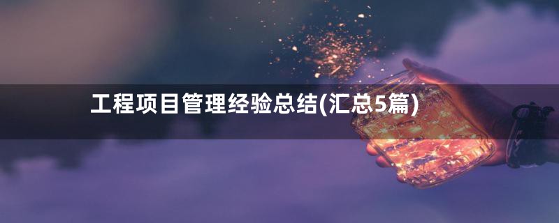 工程项目管理经验总结(汇总5篇)