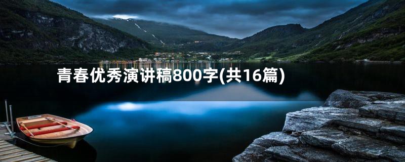 青春优秀演讲稿800字(共16篇)