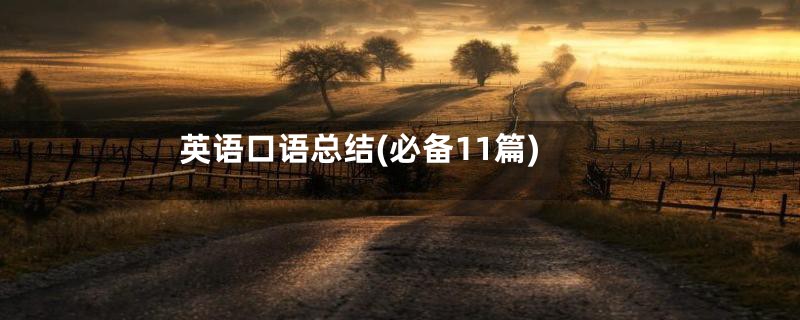 英语口语总结(必备11篇)