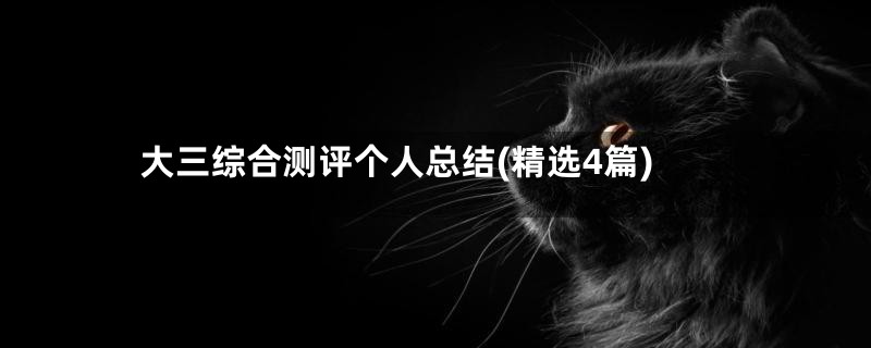 大三综合测评个人总结(精选4篇)