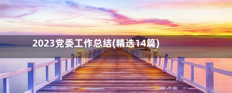 2023党委工作总结(精选14篇)
