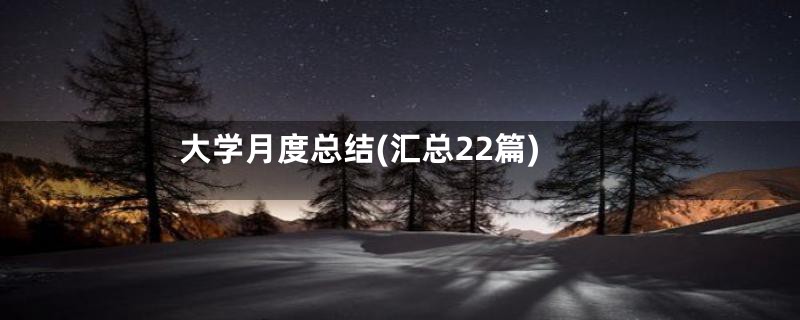 大学月度总结(汇总22篇)