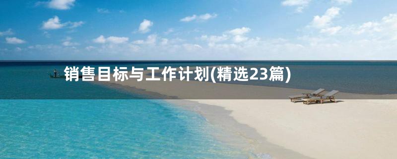 销售目标与工作计划(精选23篇)