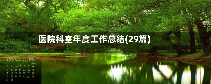 医院科室年度工作总结(29篇)