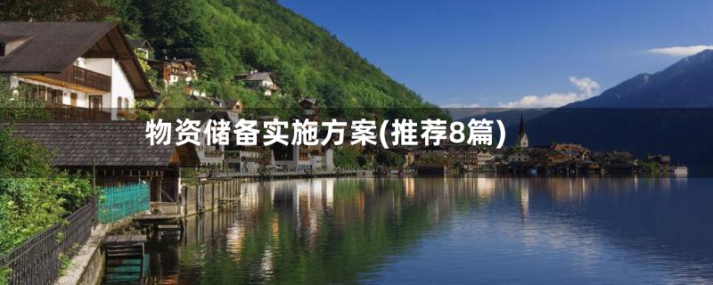 物资储备实施方案(推荐8篇)
