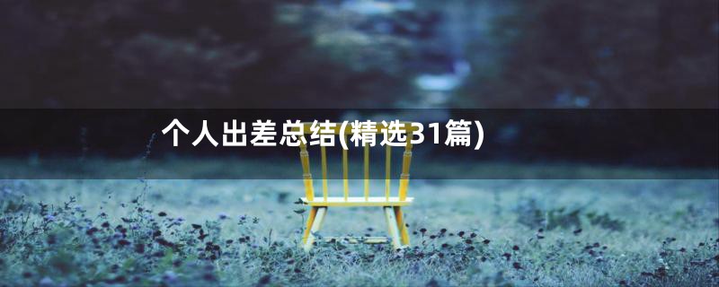个人出差总结(精选31篇)