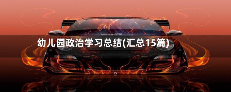幼儿园政治学习总结(汇总15篇)