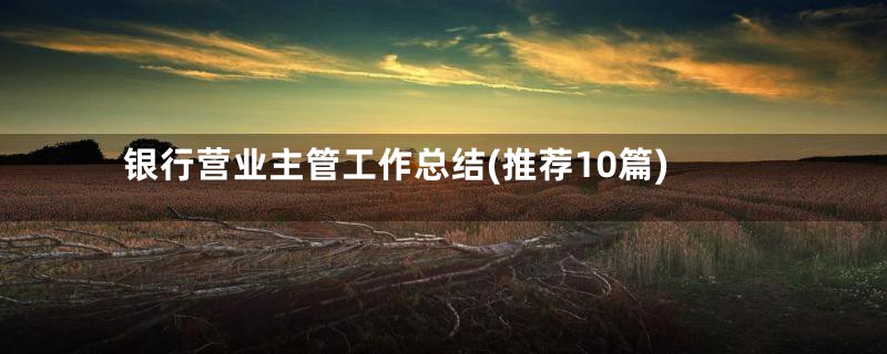 银行营业主管工作总结(推荐10篇)
