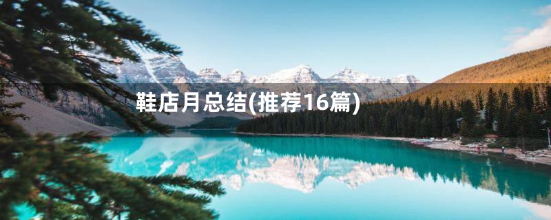鞋店月总结(推荐16篇)