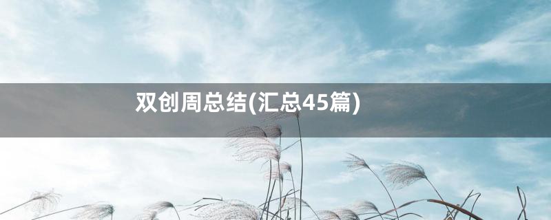 双创周总结(汇总45篇)