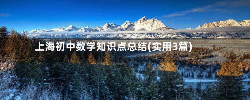 上海初中数学知识点总结(实用3篇)