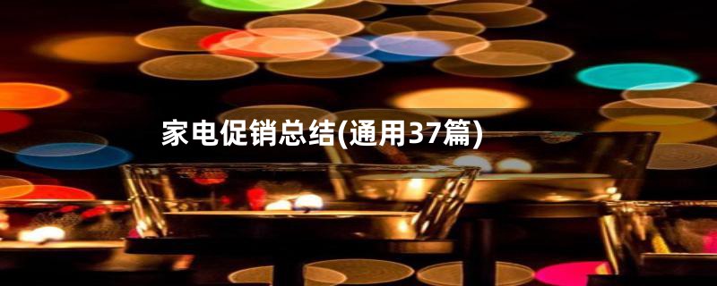 家电促销总结(通用37篇)