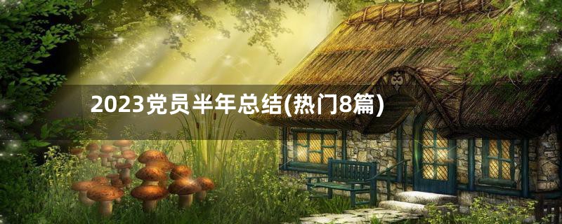 2023党员半年总结(热门8篇)