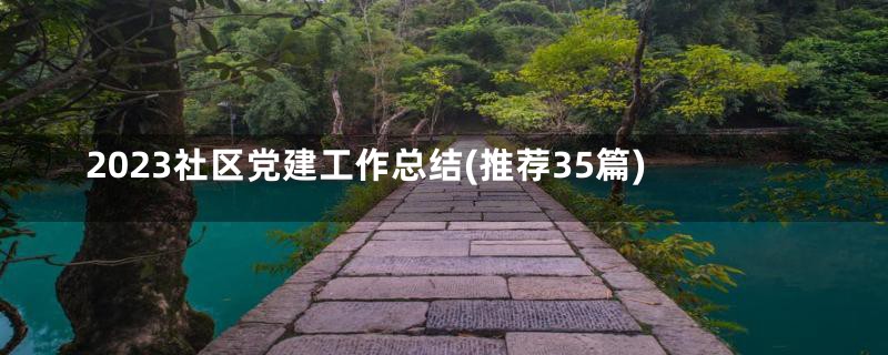 2023社区党建工作总结(推荐35篇)